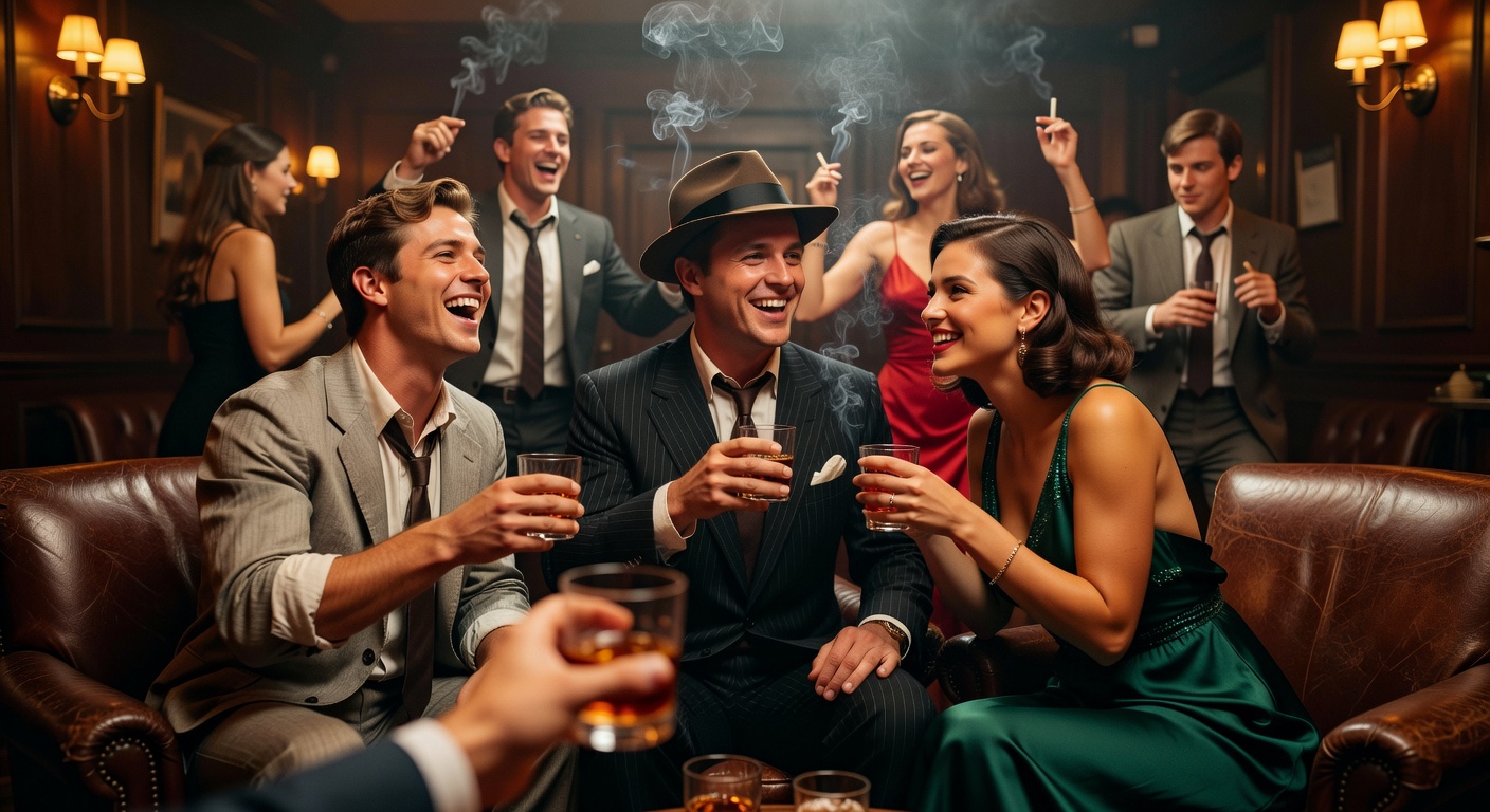 Vintage Film Noir Detective's Private Club