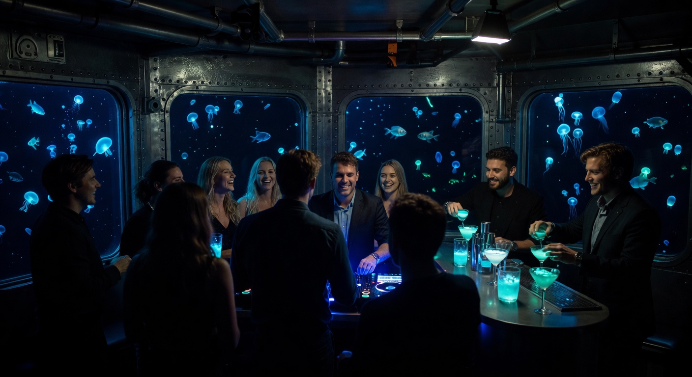Submarine Depths Bioluminescent Lounge