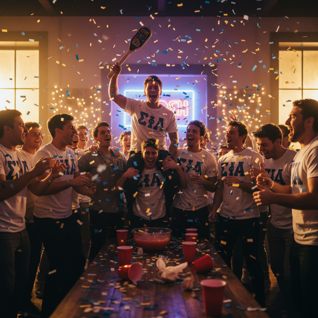What happens at a fraternity pledge ceremony
